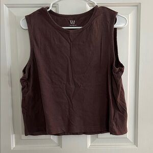 GAP Brown Sleeveless Boxy Tank Top